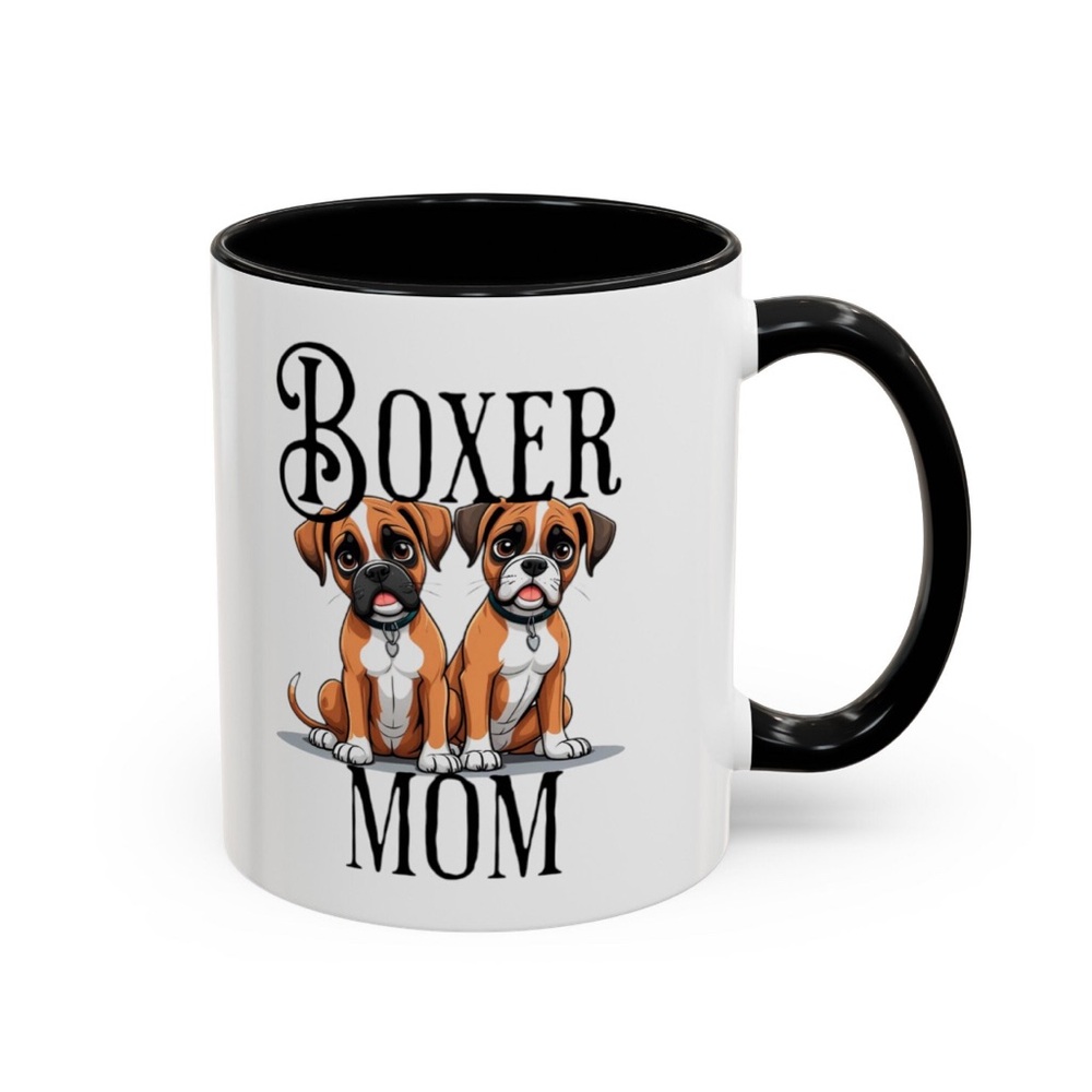 11 or 15oz boxer mom coffee cup with black handle